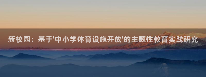 意昂4代理：新校园：基于\'中小学体育设施开放\'的