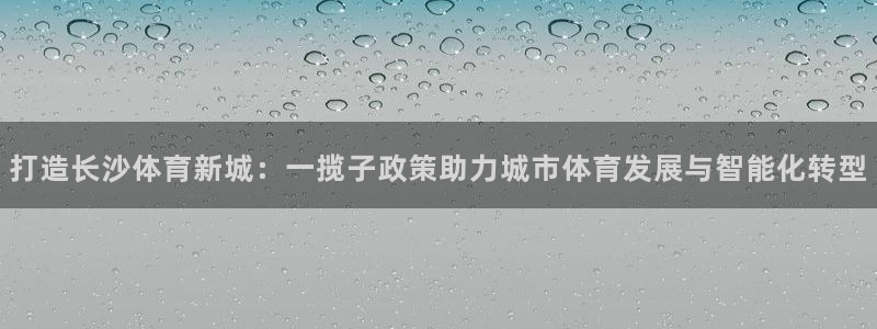 意昂体育4：打造长沙体育新城：一揽子政策助力城市体育发展与智